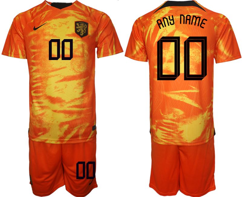 Men 2022 World Cup National Team Netherlands home orange customized Soccer Jerseys